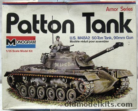 Monogram 1/35 Patton Tank M48A2 - 90mm Gun Tank - With Diorama Instructions and Eight Figures, 8217-0300 plastic model kit